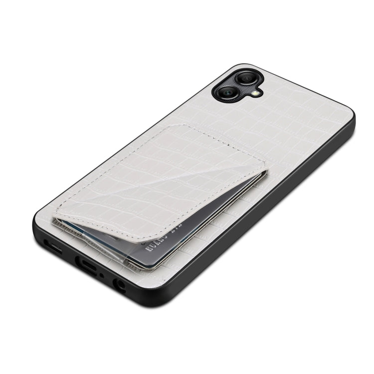 For Samsung Galaxy A34 5G Denior Imitation Crocodile Leather Back Phone Case with Holder(White) - free shipping - PMC TechLife - Order now!