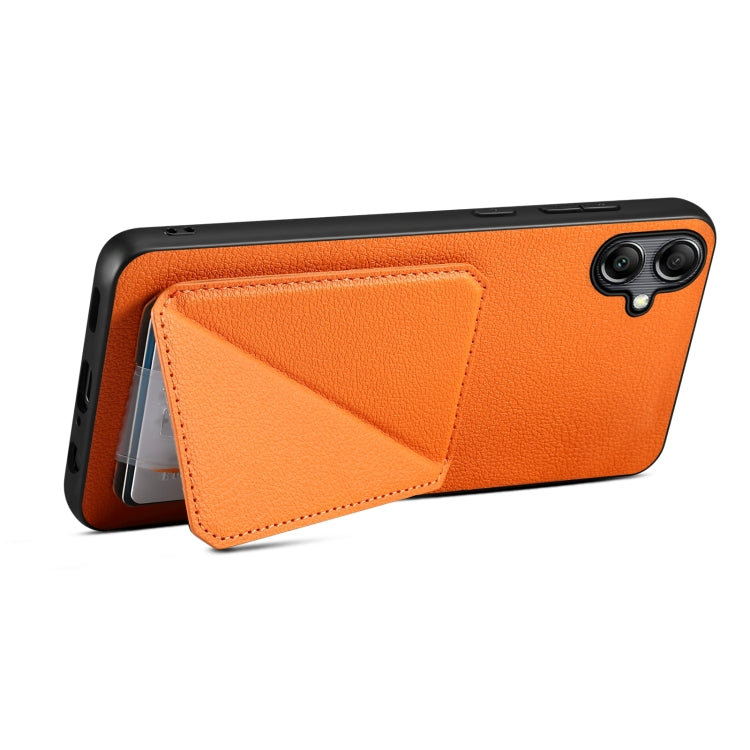 For Samsung Galaxy A54 5G Denior Imitation Calf Leather Back Phone Case with Holder(Orange) - Galaxy Phone Cases by Denior | Online Shopping South Africa | PMC TechLife | Buy Now Pay Later Mobicred