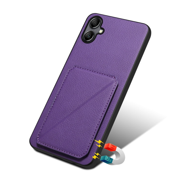 For Samsung Galaxy S23+ 5G Denior Imitation Calf Leather Back Phone Case with Holder(Purple) - Galaxy S23+ 5G Cases by Denior | Online Shopping South Africa | PMC Jewellery