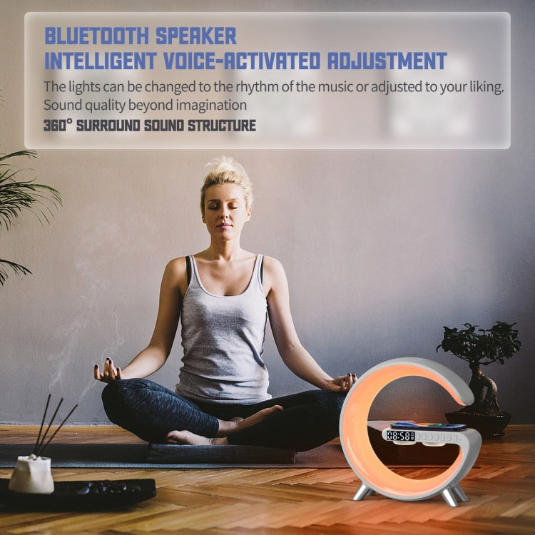 N69-1 Smart Bluetooth Speaker with Wireless Charger & Alarm Clock & Ambient Light, Support APP(Black) - Desktop Speaker by PMC TechLife | Online Shopping South Africa | PMC TechLife | Buy Now Pay Later Mobicred