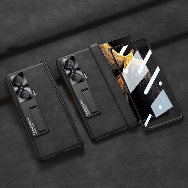 For Honor Magic VS GKK Integrated Frosted Fold Hinge Leather Phone Case with Holder(Black) - free shipping - PMC TechLife - Order now!