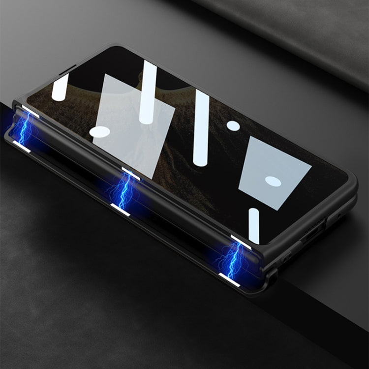 For Honor Magic VS GKK Integrated Frosted Fold Hinge Privacy Leather Phone Case with Holder(Grey) - free shipping - PMC TechLife - Order now!