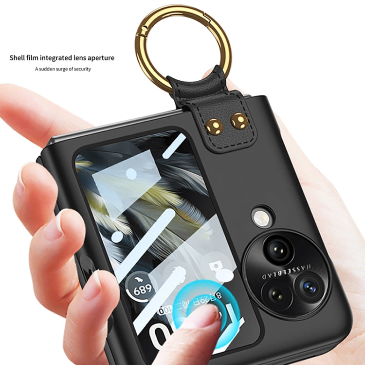 For OPPO Find N3 Flip GKK Integrated Ultra-thin Full Coverage Phone Case with Ring Holder(Black) - Find N3 Flip Cases by GKK | Online Shopping South Africa | PMC TechLife | Buy Now Pay Later Mobicred