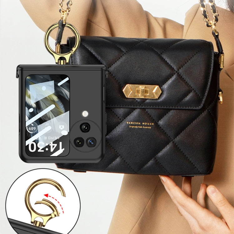 For OPPO Find N3 Flip GKK Integrated Magnetic Hinged Flip Case with Ring Holder(Gold) - OPPO Cases by GKK | Online Shopping South Africa | PMC TechLife | Buy Now Pay Later Mobicred