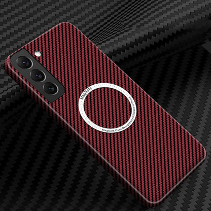 For Samsung Galaxy S24+ 5G Carbon Fiber Texture MagSafe Magnetic Phone Case(Red) - Galaxy S24+ 5G Cases by PMC Jewellery | Online Shopping South Africa | PMC Jewellery