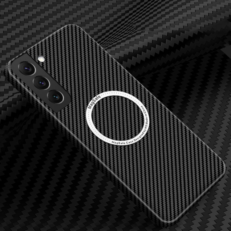 For Samsung Galaxy S24 5G Carbon Fiber Texture MagSafe Magnetic Phone Case(Black) - Galaxy S24 5G Cases by PMC Jewellery | Online Shopping South Africa | PMC Jewellery