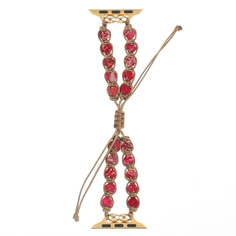 For Apple Watch Series 2 42mm Heart Stones Drawstring Chain Watch Band(Red) - free shipping - PMC TechLife - Order now!
