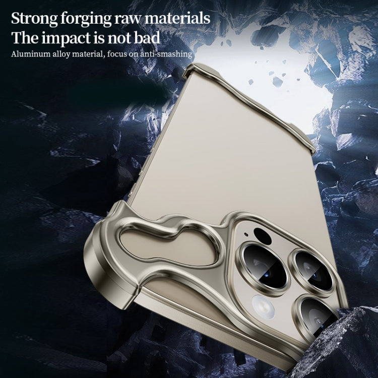 For iPhone 15 Pro Frameless Metal Corner Pad Phone Case with Lens Film(Blue) - iPhone 15 Pro Cases by PMC TechLife | Online Shopping South Africa | PMC TechLife | Buy Now Pay Later Mobicred
