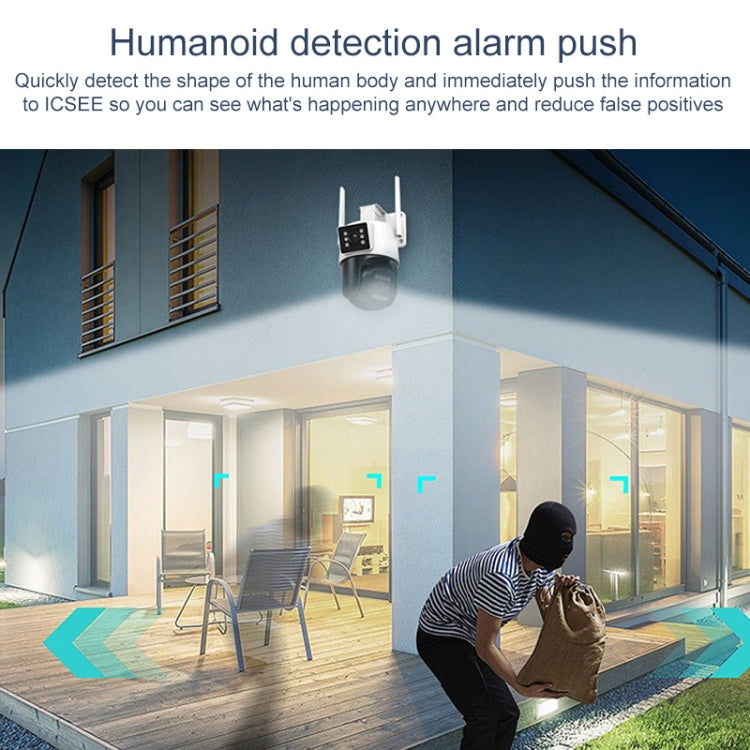 QX103 Humanoid Recognition AI Alarm WiFi Dome Dual IP Camera(AU Plug) - free shipping - PMC TechLife - Order now!