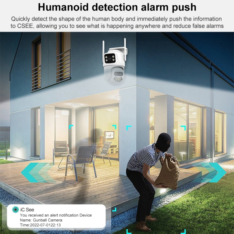 QX104 3MP WiFi Triple Camera Supports Human Face Recognition & AI Alarm(AU Plug) - free shipping - PMC TechLife - Order now!