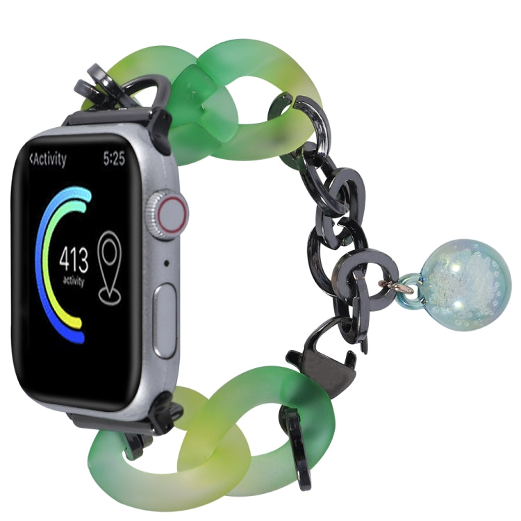 For Apple Watch SE 2023 44mm Gradient Resin Chain Watch Band(Green) - free shipping - PMC TechLife - Order now!