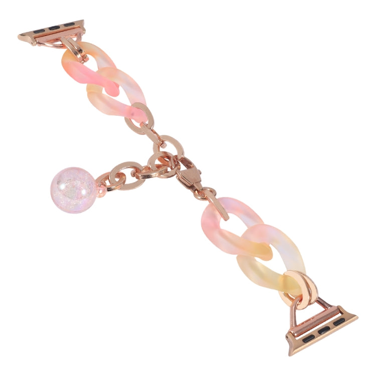 For Apple Watch SE 2023 40mm Gradient Resin Chain Watch Band(Pink) - Watch Bands by PMC TechLife | Online Shopping South Africa | PMC TechLife | Buy Now Pay Later Mobicred