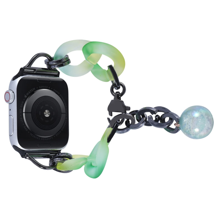 For Apple Watch Series 7 41mm Gradient Resin Chain Watch Band(Green) - free shipping - PMC TechLife - Order now!