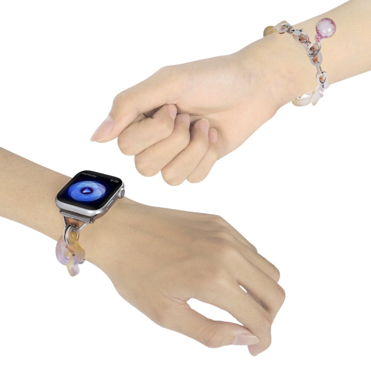 For Apple Watch Series 2 42mm Gradient Resin Chain Watch Band(Purple) - free shipping - PMC TechLife - Order now!