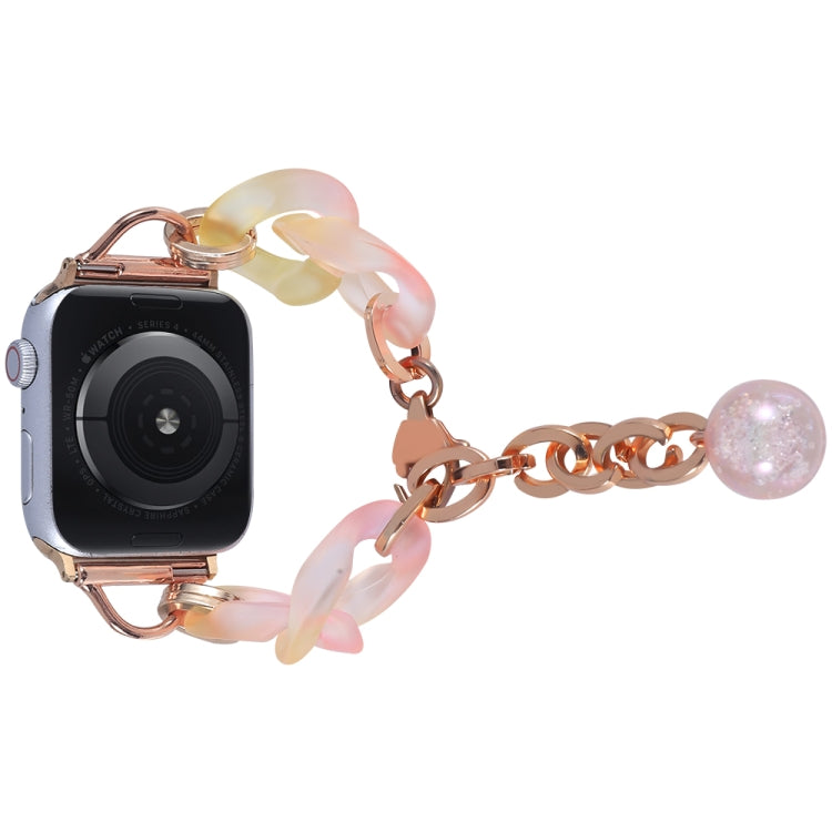 For Apple Watch Series 2 38mm Gradient Resin Chain Watch Band(Pink) - Watch Bands by PMC TechLife | Online Shopping South Africa | PMC TechLife | Buy Now Pay Later Mobicred
