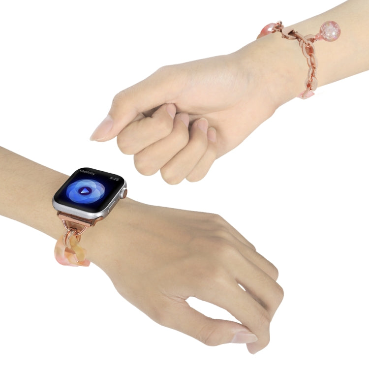For Apple Watch 38mm Gradient Resin Chain Watch Band(Pink) - free shipping - PMC TechLife - Order now!