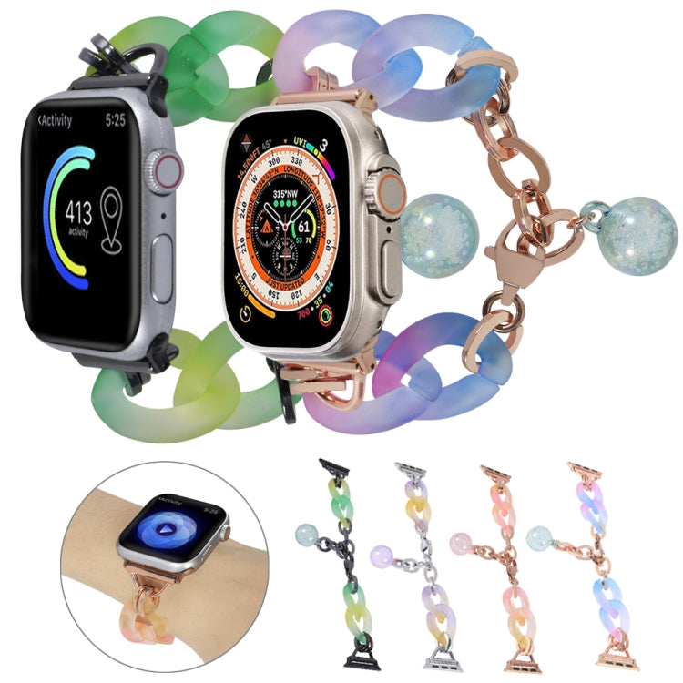 For Apple Watch 38mm Gradient Resin Chain Watch Band(Pink) - free shipping - PMC TechLife - Order now!