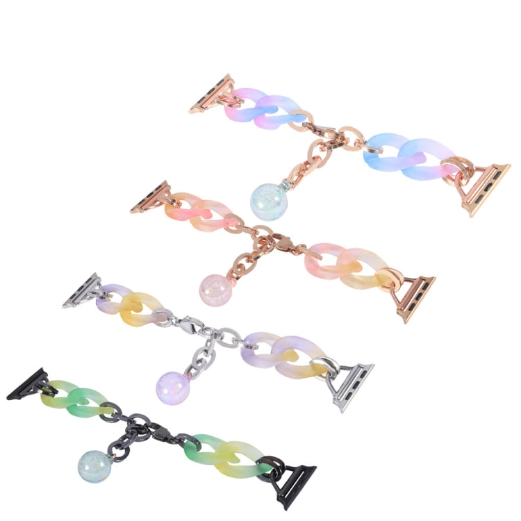 For Apple Watch Series 2 42mm Gradient Resin Chain Watch Band(Pink) - Watch Bands by PMC TechLife | Online Shopping South Africa | PMC TechLife | Buy Now Pay Later Mobicred