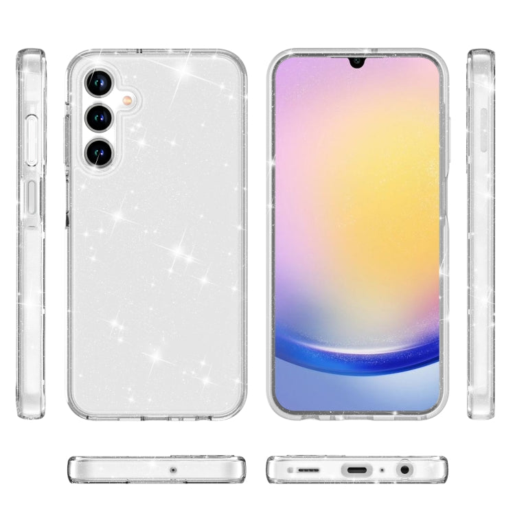 For Samsung Galaxy A15 5G Terminator Style Glitter Powder Shockproof Phone Case(White) - Galaxy Phone Cases by PMC TechLife | Online Shopping South Africa | PMC TechLife