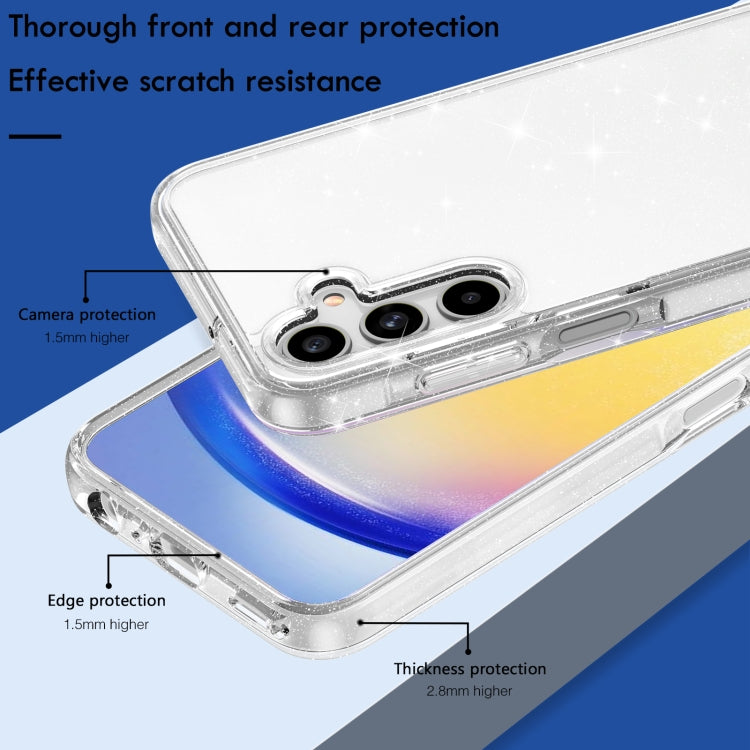 For Samsung Galaxy A15 5G Terminator Style Glitter Powder Shockproof Phone Case(White) - Galaxy Phone Cases by PMC TechLife | Online Shopping South Africa | PMC TechLife