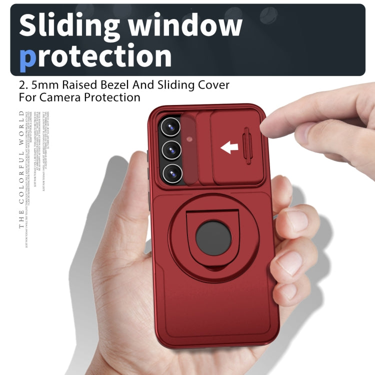 For Samsung Galaxy S23 FE 5G Camshield MagSafe Ring Holder Armor Phone Case(Red) - Galaxy S23 FE 5G Cases by PMC TechLife | Online Shopping South Africa | PMC TechLife