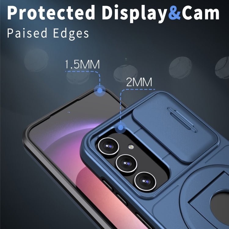 For Samsung Galaxy S23 5G Camshield MagSafe Ring Holder Armor Phone Case(Blue) - Galaxy S23 5G Cases by PMC TechLife | Online Shopping South Africa | PMC TechLife