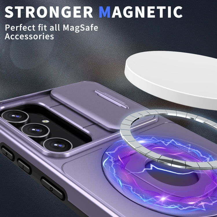 For Samsung Galaxy S23 5G Camshield MagSafe Ring Holder Armor Phone Case(Puple) - Galaxy S23 5G Cases by PMC TechLife | Online Shopping South Africa | PMC TechLife