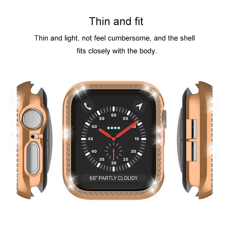 For Apple Watch Series 3 / 2 / 1 38mm Plating Row Diamond Hollow PC Watch Case(Rose Gold) - free shipping - PMC TechLife - Order now!