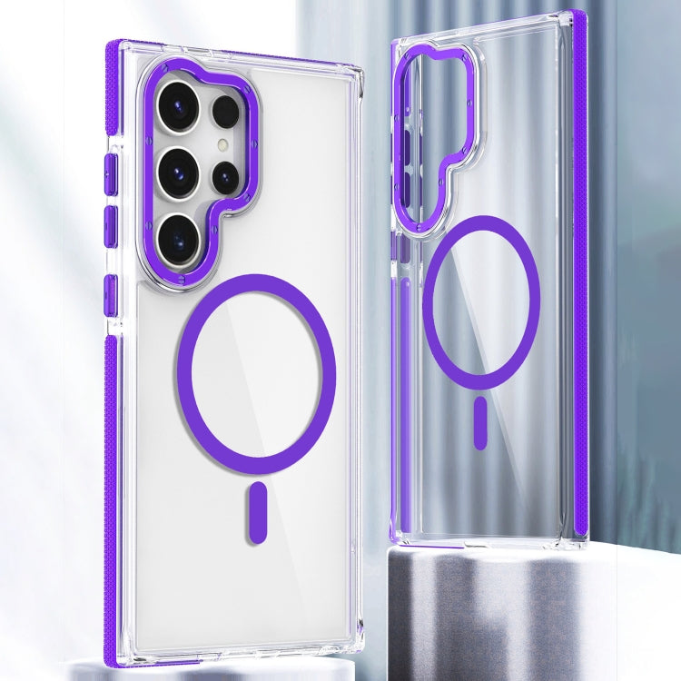 For Samsung Galaxy S24 Ultra 5G Dual-Color Clear Acrylic Hybrid TPU MagSafe Phone Case(Purple) - Galaxy S24 Ultra 5G Cases by PMC Jewellery | Online Shopping South Africa | PMC Jewellery