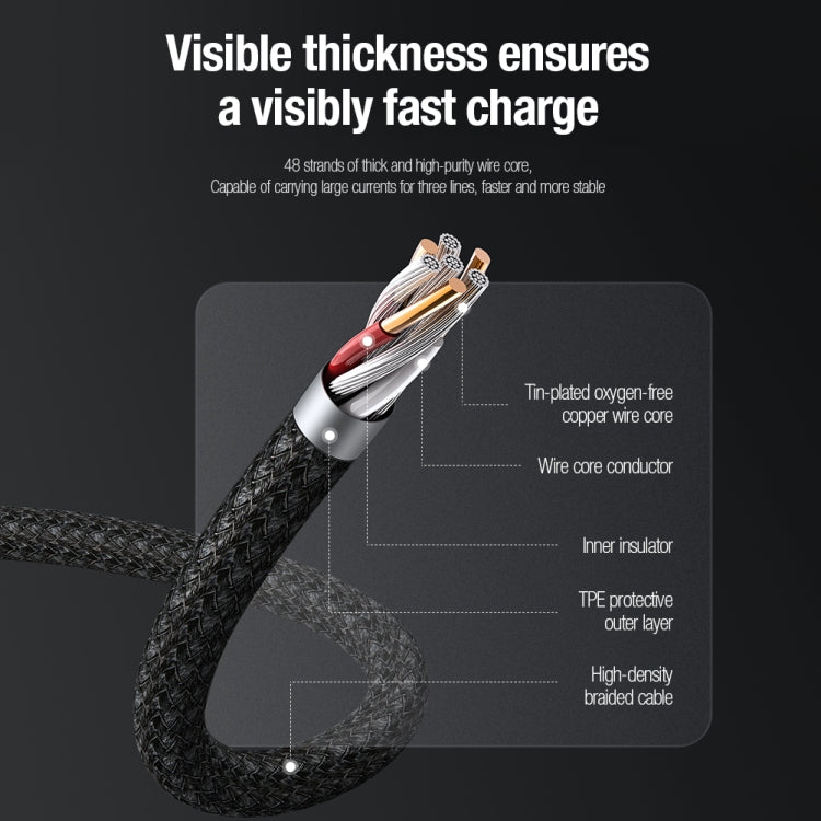 Nillkin Swift Pro 1m 3 in 1 USB to 8 Pin + Type-C + Micro USB Fast Charging Cable(Blue) - Multifunction Cable by NILLKIN | Online Shopping South Africa | PMC TechLife