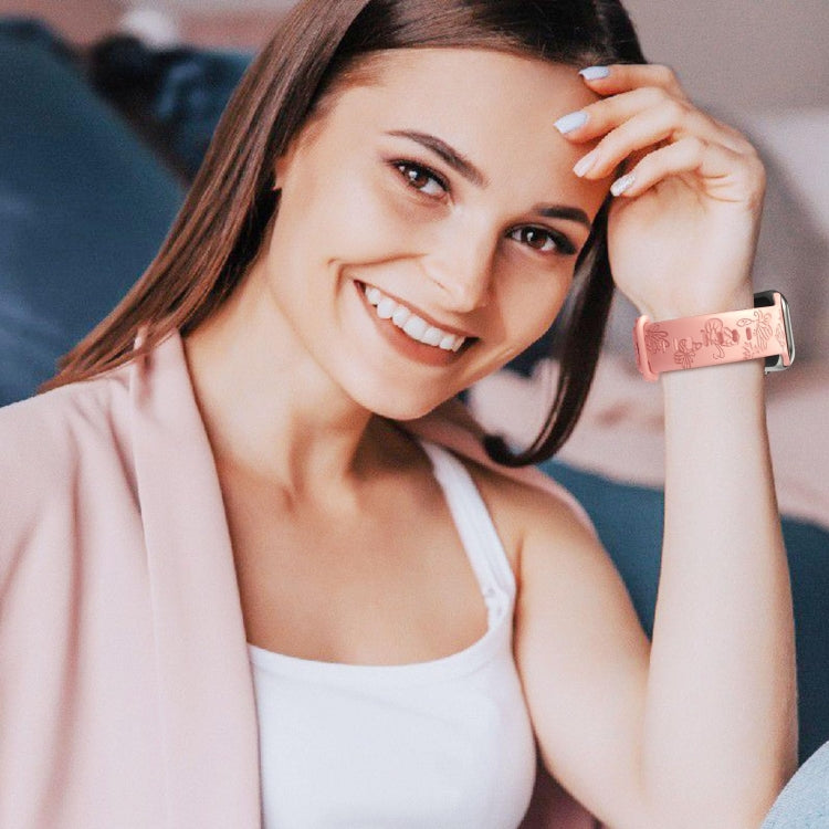 For Apple Watch 42mm Butterfly Flower Embossed Silicone Watch Band(Retro Rose) - Watch Bands by PMC TechLife | Online Shopping South Africa | PMC TechLife