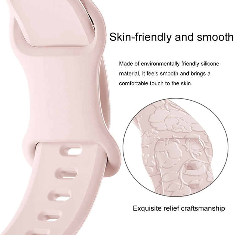 For Apple Watch Ultra 49mm Rose Embossed Silicone Watch Band(Pink) - Watch Bands by PMC TechLife | Online Shopping South Africa | PMC TechLife
