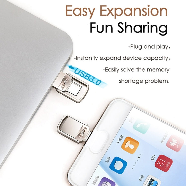 EAGET 128G USB 3.1 + Type-C / USB-C  Interface Metal Twister Flash U Disk, with Micro USB OTG Adapter - free shipping - PMC TechLife - Order now!