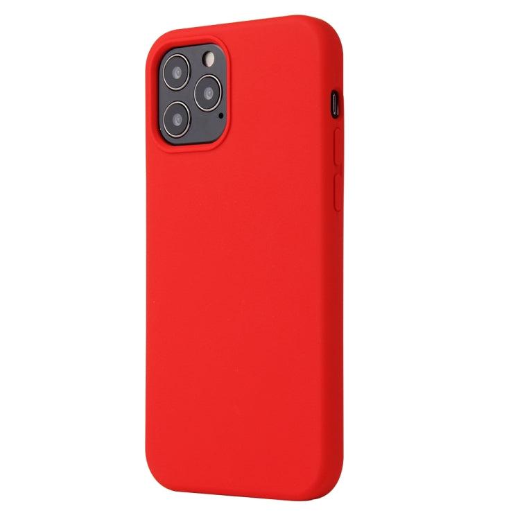 For iPhone 12 / 12 Pro Solid Color Liquid Silicone Shockproof Protective Case(Country Red) - iPhone 12 / 12 Pro Cases by PMC Jewellery | Online Shopping South Africa | PMC Jewellery