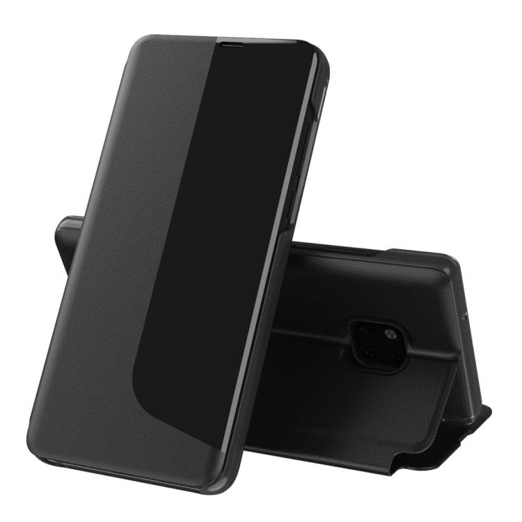 For Huawei Mate 20 Pro Side Display Shockproof Horizontal Flip Leather Case with Holder & Call Answering Function & Sleep / Wake-up(Black) - Huawei Cases by PMC TechLife | Online Shopping South Africa | PMC TechLife