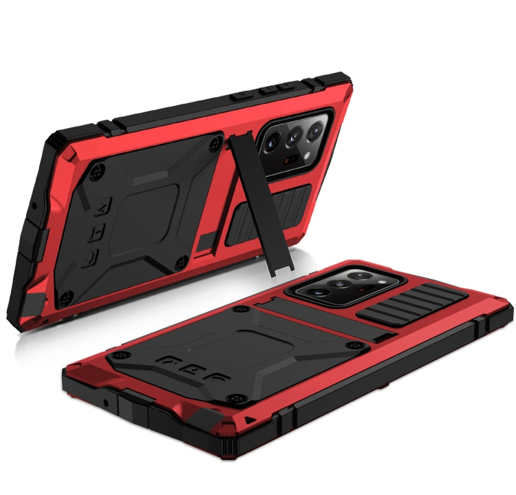 For Samsung Galaxy Note 20 Ultra R-JUST Shockproof Waterproof Dust-proof Metal + Silicone Protective Case with Holder(Red) - Galaxy Note20 Cases by R-JUST | Online Shopping South Africa | PMC TechLife | Buy Now Pay Later Mobicred