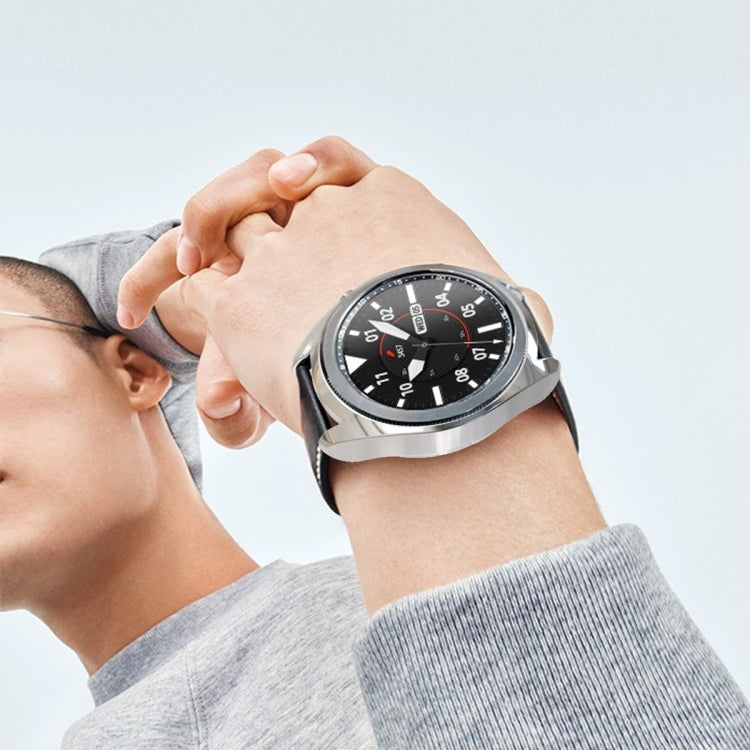 For Samsung Galaxy Watch 3 41mm Electroplating Hollow Half-pack TPU Protective Case(Silver) - Watch Cases by ENKAY | Online Shopping South Africa | PMC TechLife | Buy Now Pay Later Mobicred