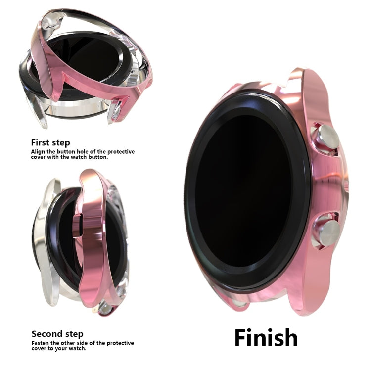 For Samsung Galaxy Watch 3 45mm Electroplating Hollow Half-pack TPU Protective Case(Fink) - Watch Cases by ENKAY | Online Shopping South Africa | PMC Jewellery | Buy Now Pay Later Mobicred