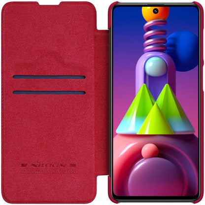 For Samsung Galaxy M51 NILLKIN QIN Series Crazy Horse Texture Horizontal Flip Leather Case with Card Slot(Red) - Galaxy Phone Cases by NILLKIN | Online Shopping South Africa | PMC Jewellery