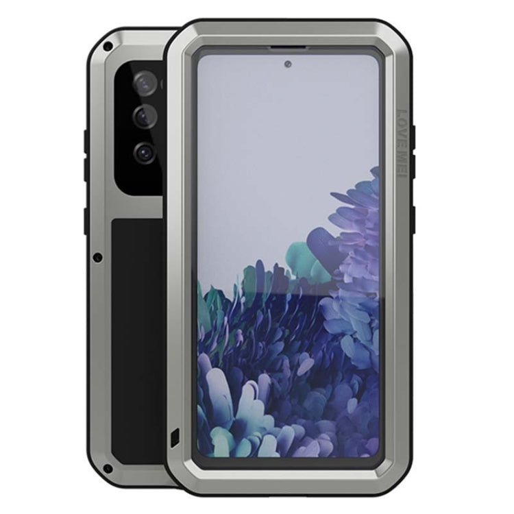 For Samsung Galaxy S20 FE LOVE MEI Metal Shockproof Waterproof Dustproof Protective Case with Glass(Silver) - Galaxy S20 FE Cases by NILLKIN | Online Shopping South Africa | PMC TechLife | Buy Now Pay Later Mobicred