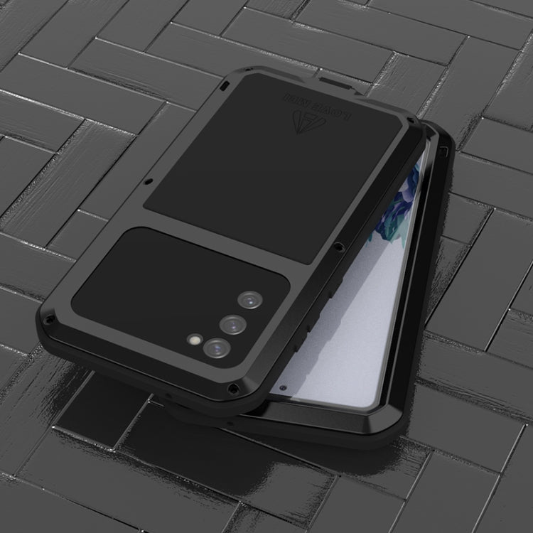 For Samsung Galaxy S20 FE LOVE MEI Metal Shockproof Waterproof Dustproof Protective Case with Glass(Silver) - Galaxy S20 FE Cases by NILLKIN | Online Shopping South Africa | PMC TechLife | Buy Now Pay Later Mobicred