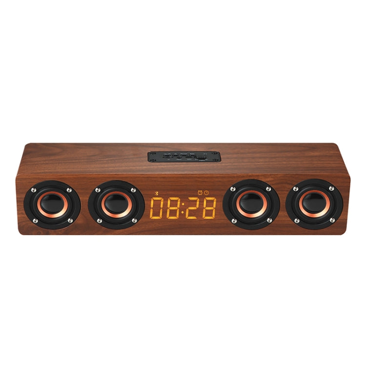 W8C Wooden Clock Subwoofer Bluetooth Speaker, Support TF Card & U Disk & 3.5mm AUX(Brown Wood) - Desktop Speaker by PMC Jewellery | Online Shopping South Africa | PMC Jewellery