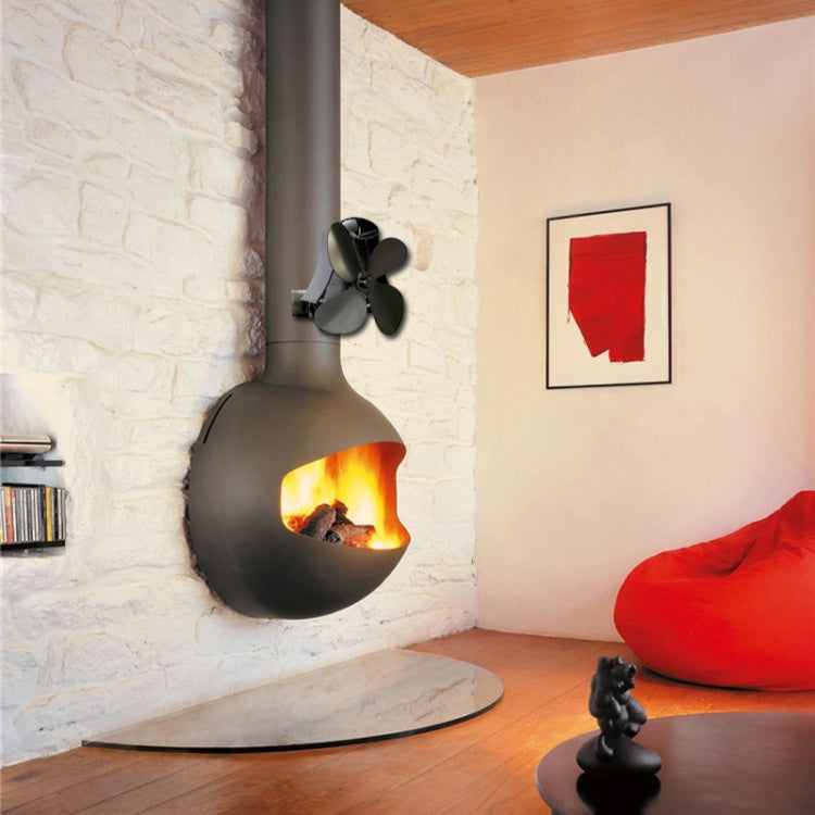 YL-105 4-Blade Aluminum Heat Powered Fireplace Stove Fan(Gold) - free shipping - PMC TechLife - Order now!