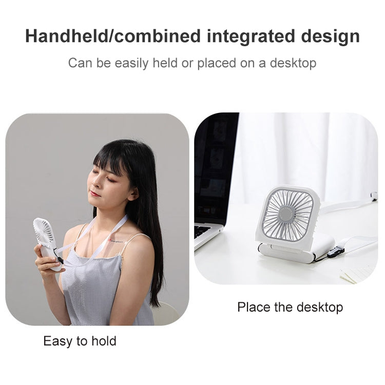 F20 Electroplating Handheld Fan Portable Desktop Folding Mute USB Hanging Neck Fan (Pink) - free shipping - PMC TechLife - Order now!