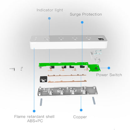 10A Home Smart WiFi Power Strip Surge Protector 4 Outlet Wireless Power Extension Socket, Support APP Operation & Timing Switch, US Plug - Smart Socket by PMC Jewellery | Online Shopping South Africa | PMC Jewellery