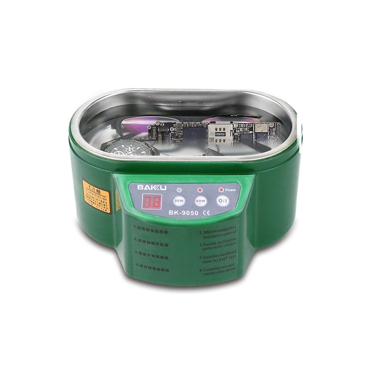 BAKU BK-9050 30W / 50W Adjustable 0.6L LCD Display Ultrasonic Cleaner, AC 220V(Green) - Ultrasonic Cleaner by BAKU | Online Shopping South Africa | PMC Jewellery | Buy Now Pay Later Mobicred