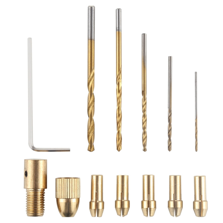 WLXY WL-DIY001 Mini DIY Brass Electric Drill Chucks Drill Bits Set - Drill & Drill Bits by WLXY | Online Shopping South Africa | PMC TechLife | Buy Now Pay Later Mobicred