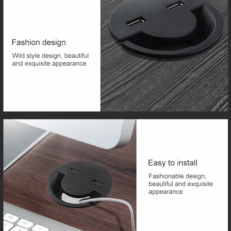 60mm Desktop Outlet USB Cable Wire Hole Cover Round Winder Holder - Cable Organizer by PMC Jewellery | Online Shopping South Africa | PMC Jewellery