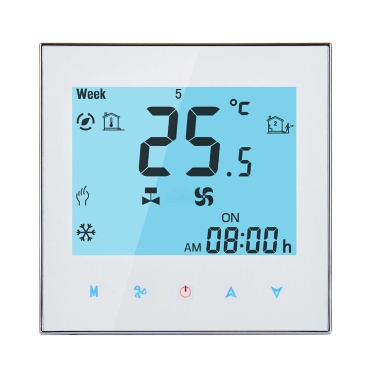LCD Display Air Conditioning 2-Pipe Programmable Room Thermostat for Fan Coil Unit, Supports Wifi(White) - Thermostat & Thermometer by PMC Jewellery | Online Shopping South Africa | PMC Jewellery