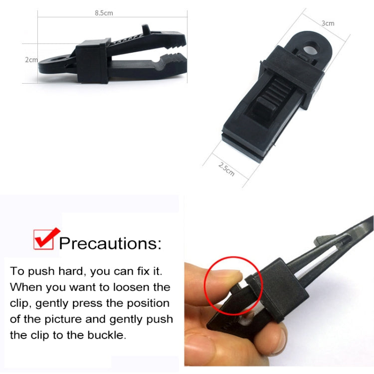 20 PCS Outdoor Tent Awnings Windproof Fixing Clip Multifunctional Wind Rope Buckle (Black) - Tents & Accessories by PMC TechLife | Online Shopping South Africa | PMC TechLife | Buy Now Pay Later Mobicred
